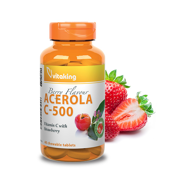 Acerola Vitamin C-500 - strawberry flavored Acerola Vitamin C-500 - strawberry flavored