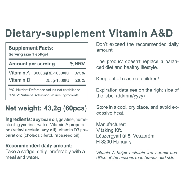 Vitamin A&D 10000/1000 Vitamin A&D 10000/1000