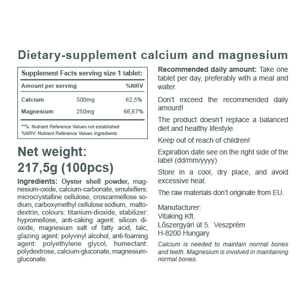Calcium + Magnesium Calcium + Magnesium