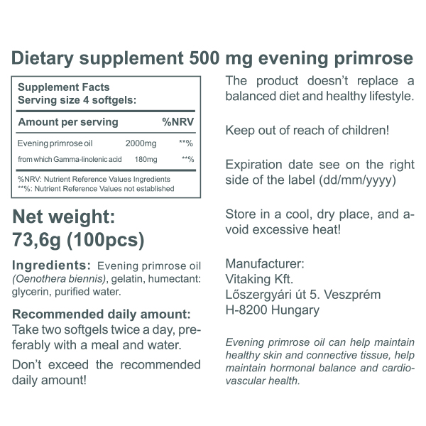 Evening Primrose Oil 500mg (100) Evening Primrose Oil 500mg (100)
