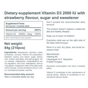 Vitamin D3 2000IU Strawberry-flavoured (210)