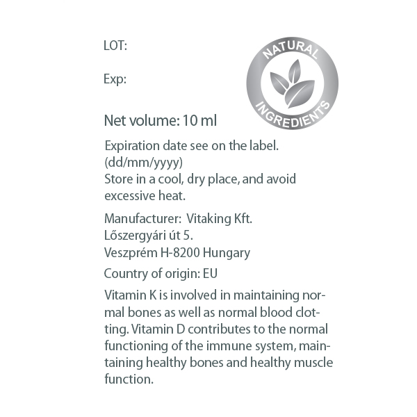 Vitamin D3 + K2 + K1 drops 10ml (160 servings) Vitamin D3 + K2 + K1 drops 10ml (160 servings)