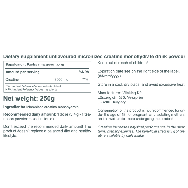 Creatine monohydrate - 250 g Creatine monohydrate - 250 g