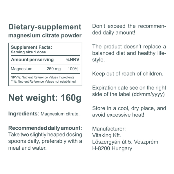 Magnesium citrate powder (160g) Magnesium citrate powder (160g)