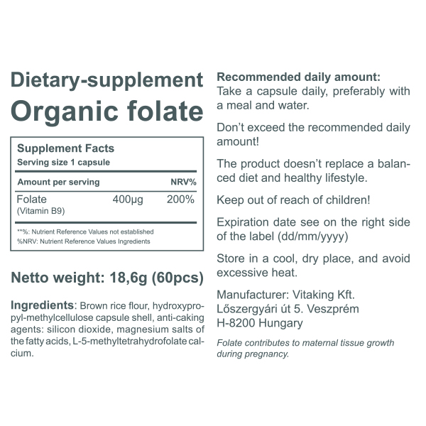 Folate 400µg - Vitamin B9 (60) Folate 400µg - Vitamin B9 (60)